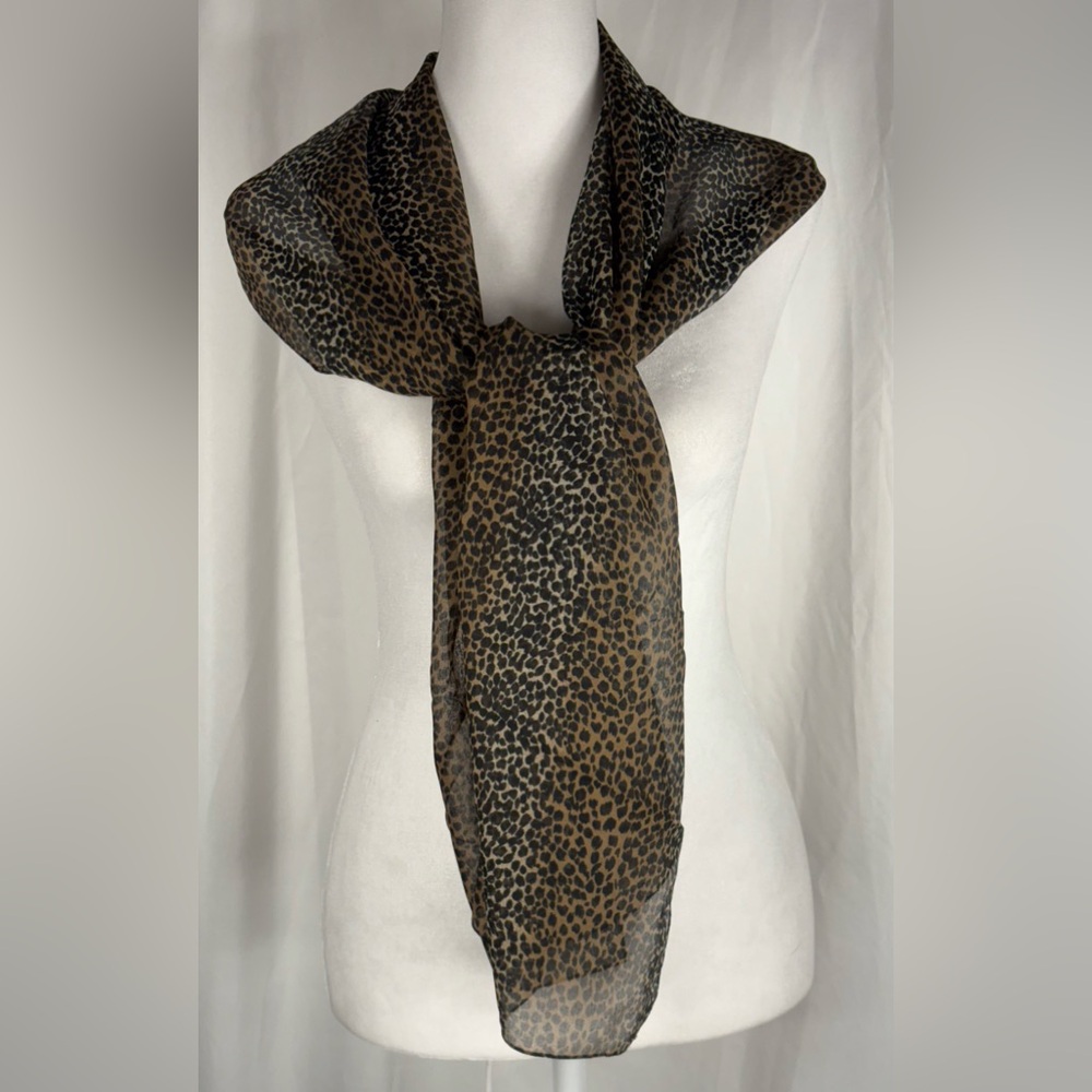 Animal Print Sheer Rectangular Scarf Shawl Wrap, 62” x 15”